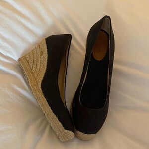 J. Crew Black Wedge Espadrilles